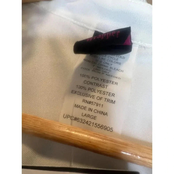 Wrapper Kohls white ivory lace button tank blouse top shirt career size LARGE - Picture 4 of 5